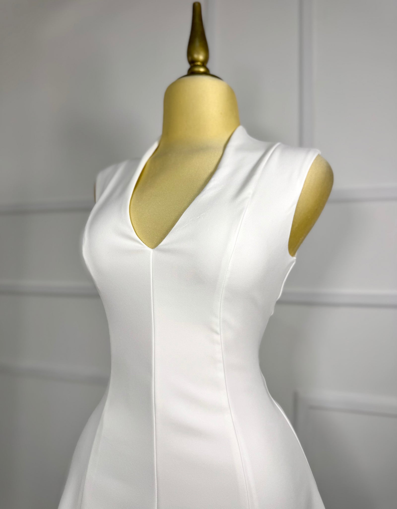 Vestido blanco liso corte A